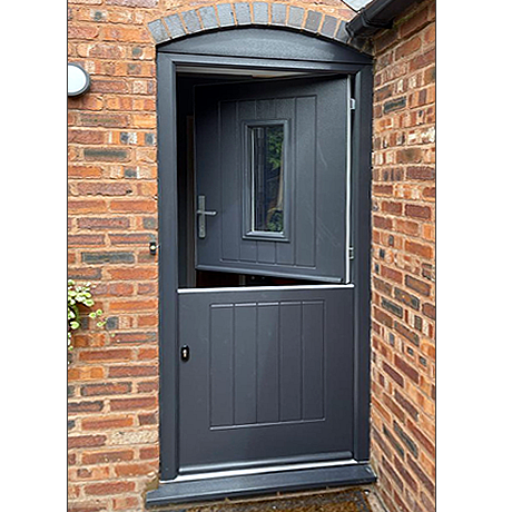 Stable door in anthtracite grey on white